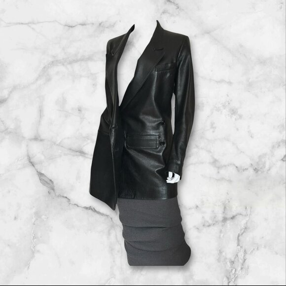 Three-Jackets-In-One Ann Demeulmeester Black Leather Jacket - Picture 7 of 9